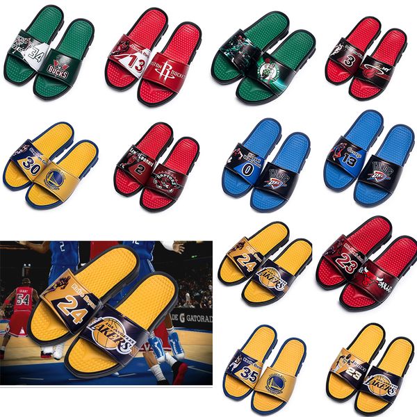 Pantofole di pallacanestro Stelle Sport Designer Designer Mens Sandali in gomma Scivolo Beach Slittali antiscivolo Scarpe da esterno indoor Dimensioni di alta qualità 40-45