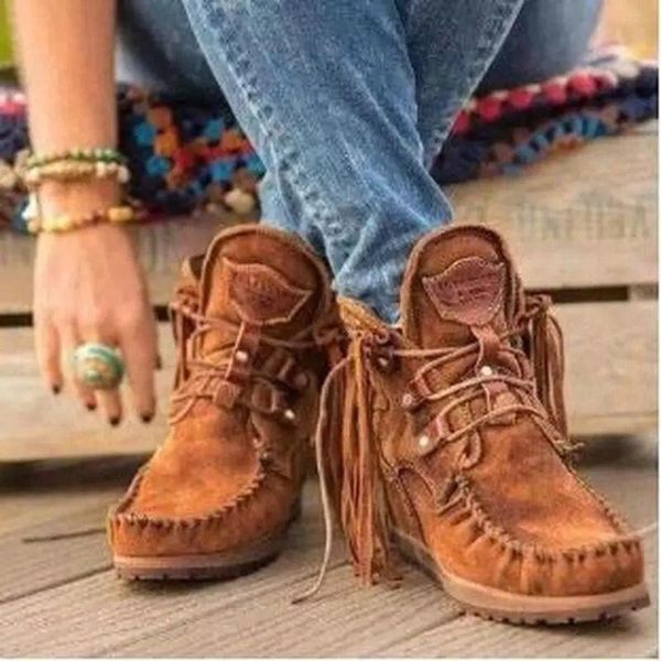 

boots women's shoes lace up rubber round toe winter footwear boots-women booties woman 2021 low heel fashion, Black