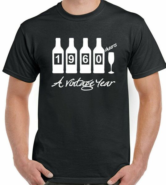 

1960 bottles men funny 61st birthday t-shirt 61 years gift, White;black