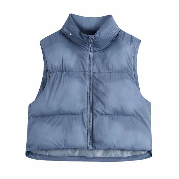

women's vests black warm vest fashion hidden zipper cut high collar sleeveless women jacket back to the basic coat autumn winter, Black;white