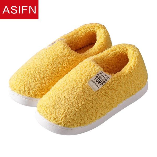 

women home winter slippers thick-soled warm household cotton house plus plush bedroom non-slip zapatos de mujer, Black