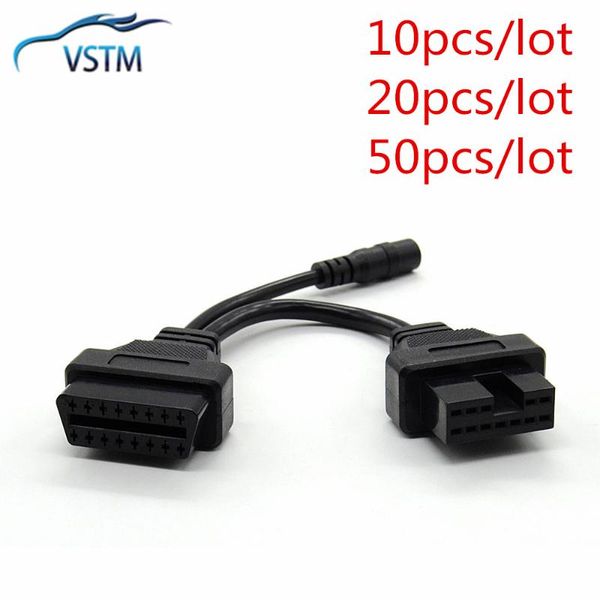 

10/20/50pcs/lot for mitsubishi 12 pin to 16 female obd 2 extension diagnostic tool adapter connector cable tools