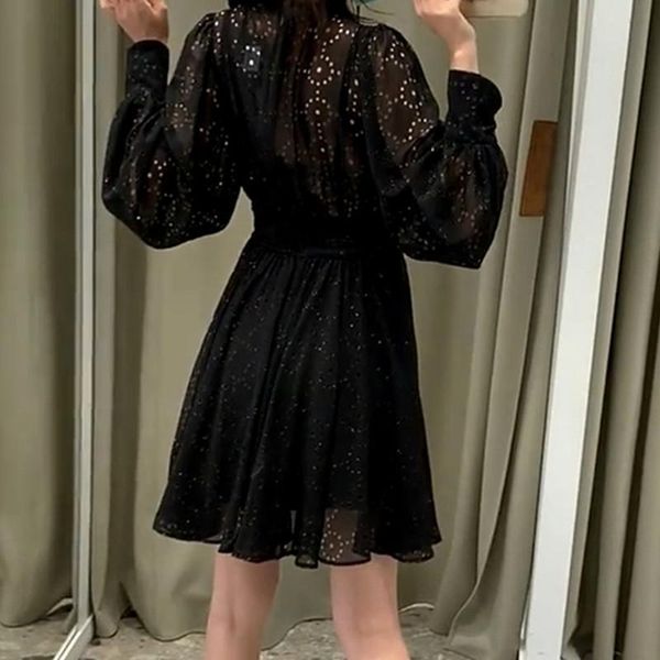 

method of single ladies v-neck hollow out fund 2021 autumn winters is the waist drape mfp long-sleeved dress casual dresses, Black;gray