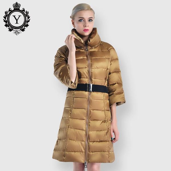 

women's trench coats coutudi women parkas autumn winter seven-quarter sleeve jackets lady casual padded coat windproof warm quilted sli, Tan;black