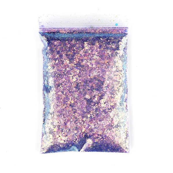 

nail glitter kxy 50g/bag holographic mixed hexagon shape chunky sequins sparkly flakes slices manicure body/eye/face, Silver;gold