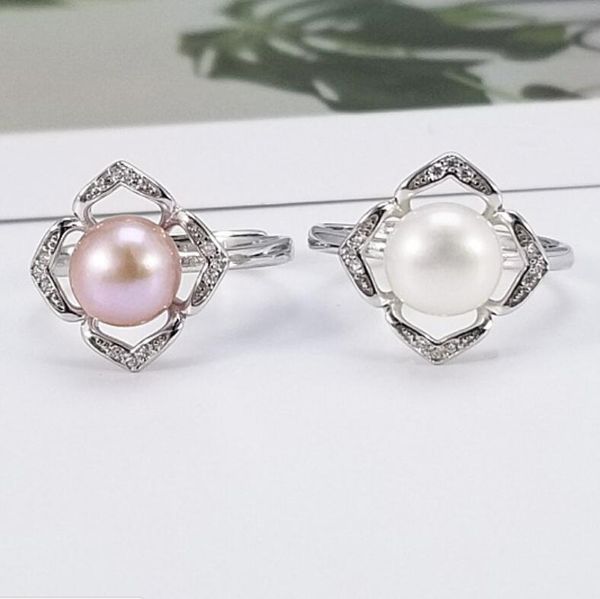 

jewelry s925 sterling silver rings pearl solitaire rings square shape for women fashion of shipping, Golden;silver