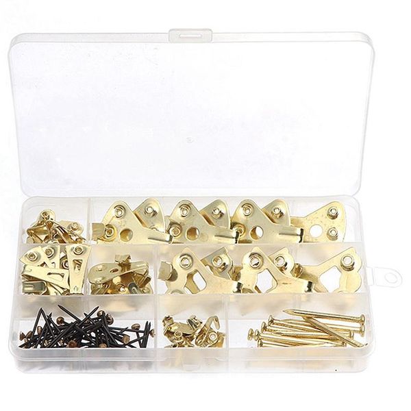 

hooks & rails 120pcs golden modern simple single hook combination set boxed frame kit