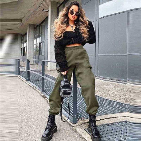 

large women's high waist casual sports versatile sweater pants leggings, Black