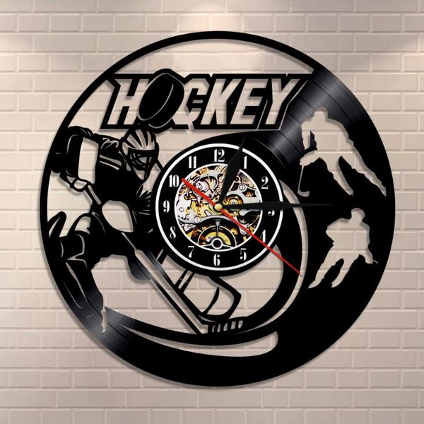 

wall clocks ice hockey clock home decor field record player sports room modern gift