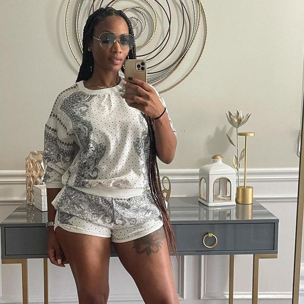 

women's tracksuits sports shorts set tracksuit womans suit two peice pullover sweatshirts outfits women casual clothing fall sportswear, Gray