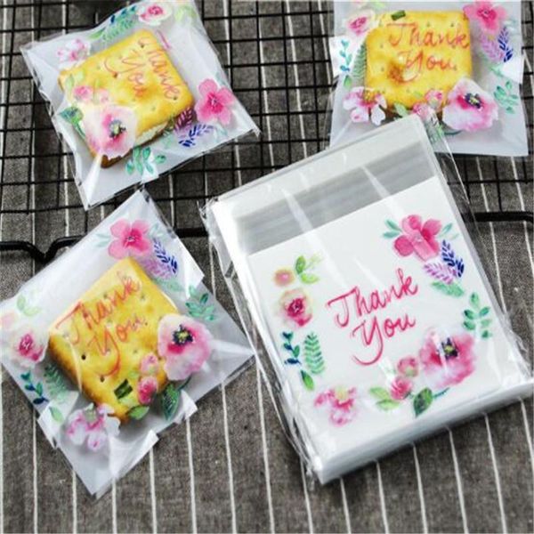 

gift wrap 100 pcs/pack thank you plastic transparent baking candy cookie bag for wedding birthday party favors