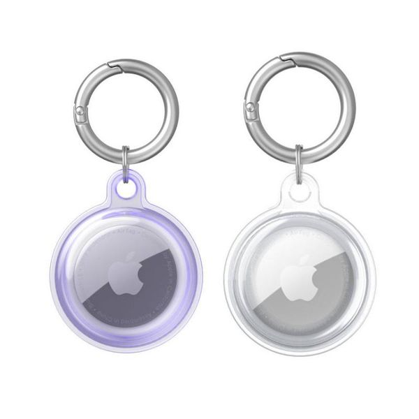 

keychains tpu waterproof clear air tag keychain soft protector cover shockproof anti-scratch anti-fall protective case key holder tags, Silver