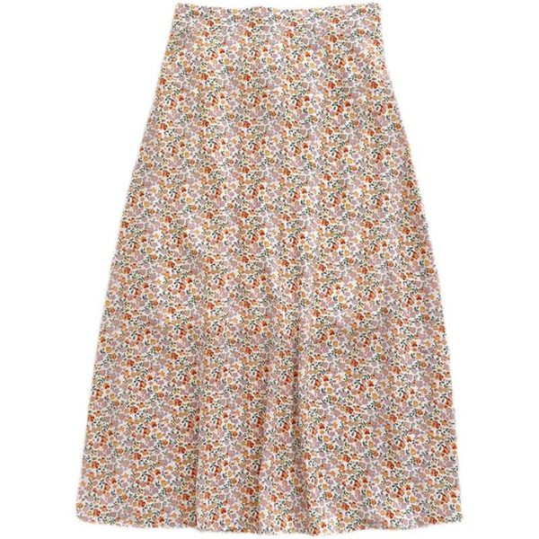

skirts korean style floral summer women's fashion high waist skirt, Black