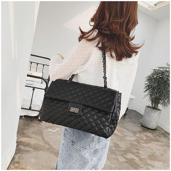 

evening bags big rhombus lattice handbags large diamond pattern women crossbody bag chain quilted messenger female plaid shoulder