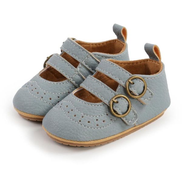 

athletic & outdoor fashion buckle pu leather baby shoes born infant girl classical soft anti-slip toddler moccasins 0-18m, Black