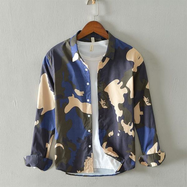 

flower patchwork design fashion shirt long-sleeved army green for mens autumn winter camouflage style clothing 2021 men's casual shirts, White;black