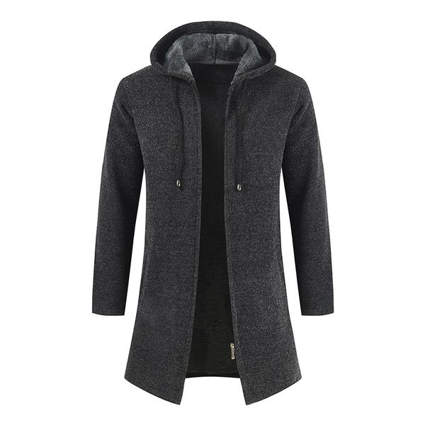 

men's sweater youth fashion street regular winter hooded coat, White;black