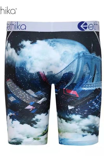 

comfortable cotton ethika men male shorts boxer beach pants quick dry breathable underpants soft mens boxers2.22, Black;white
