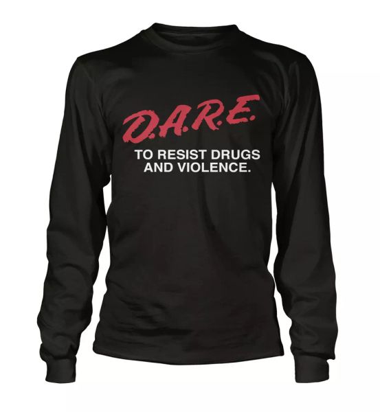 

dare to resist drugs and violence t-shirt sleeved all sizes, White;black