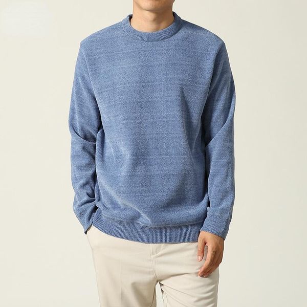 

men's sweaters korean fashion men autumn solid color slim fit plus size 4xl clothes knitted sweater pullovers y701, White;black