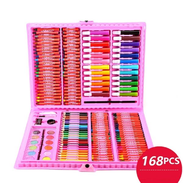 Conjunto de suprimentos de arte de 168 peças conjunto de desenho de pintura de criatividade de arte de luxo para adulto crianças kit de lápis colorido para artistas desenhando 210413