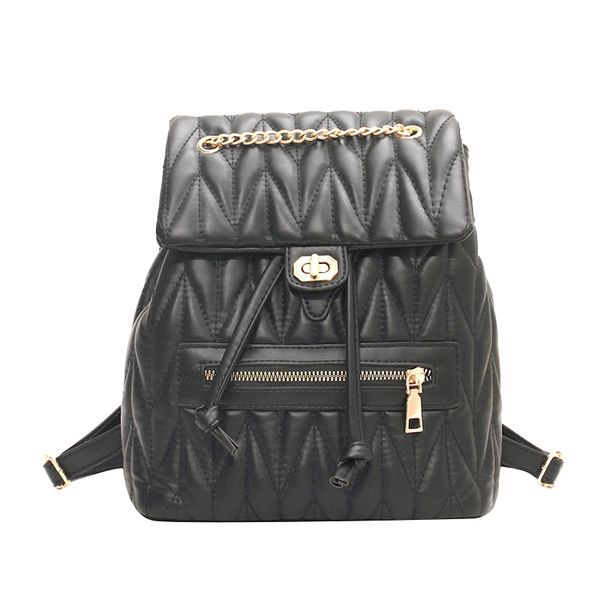 

women's fashion backpack sports outdoor shoulders plaid folds chain locks student school bags convenient travel to work birthday valent