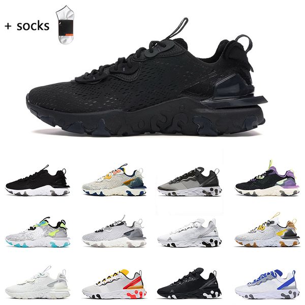 

triple black react vision epic run shoes women mens element 55 87 trainers white iridescent honeycomb vast grey worldwide sail designer fash