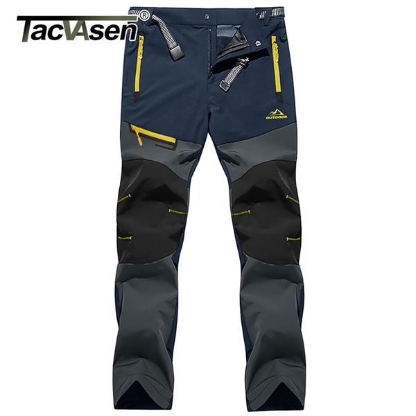 Tacvasen 4 temporada respirável calças táticas dos homens pesca caminhadas acampamento à prova dwaterproof água sem calças de lã bolso com zíper calças casuais 220108