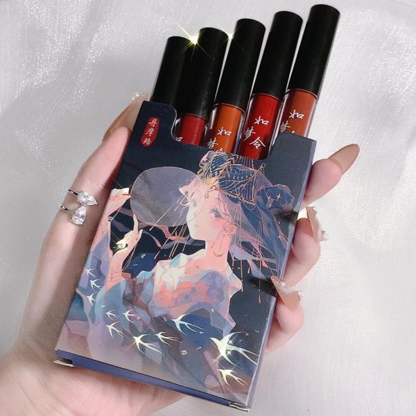 

lip gloss 5pcs/set velvet matte waterproof natural moisturizing easy to wear long lasting hydrating makeup cosmetics