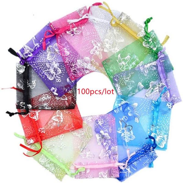 

100pcs 11 colors jewelry bag 10*12 cm wedding gift organza packaging display & pouches wrap