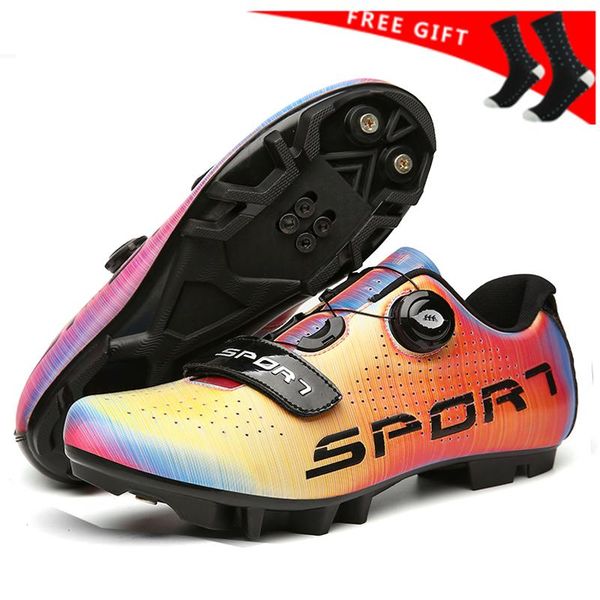 

cycling footwear professional self-locking shoes outdoor breathable mtb bicycle anti-skid sneakers racing road bike spd cleat, Black