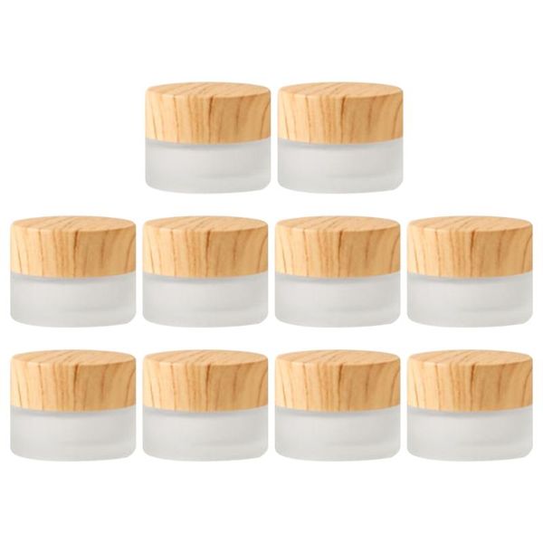 

5g wood grain cover glass face cream box small empty eye sub bottle storage bottles & jars