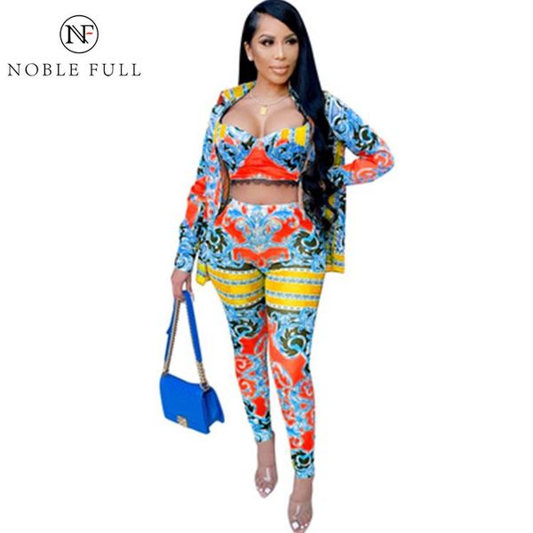 

women's tracksuits noble full fashion retro print 3 three piece set fall 2021 women clothing club outfits plus size matching sets, Gray