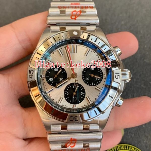 

perfect quality gf men wristwatches watches ab013401g1a1 silver dial stainless 42mm 7750 movement transparent mechanical automatic mens watc, Slivery;brown