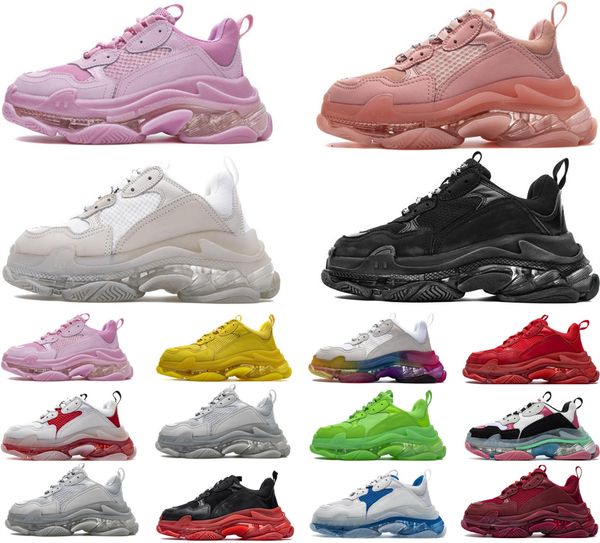 

paris sole 17fw large bottom black running shoes crystal old dad women men superior trainers sport sneakers