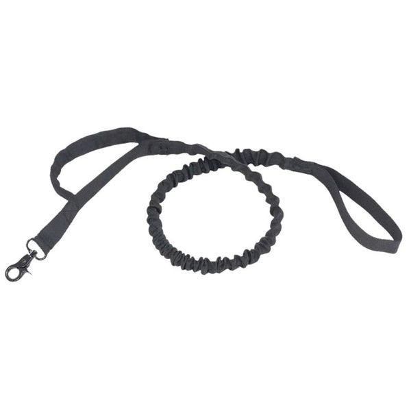 

dog collars & leashes adjustable nylon elastic tactical military army training leash (black)