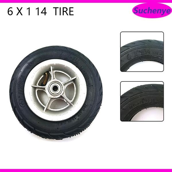 

motorcycle wheels & tires 6x1 1/4 wheel tire 6 inch inner outer tyre 6x1.25 solid for folding bicycle electric scooter mini surfing
