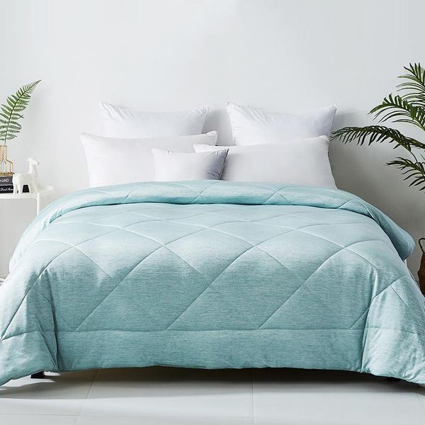 

summer blanket cool thin bed quilt comfortable solid color printed double sided three seasons comforter cotton quilted bedspread comforters