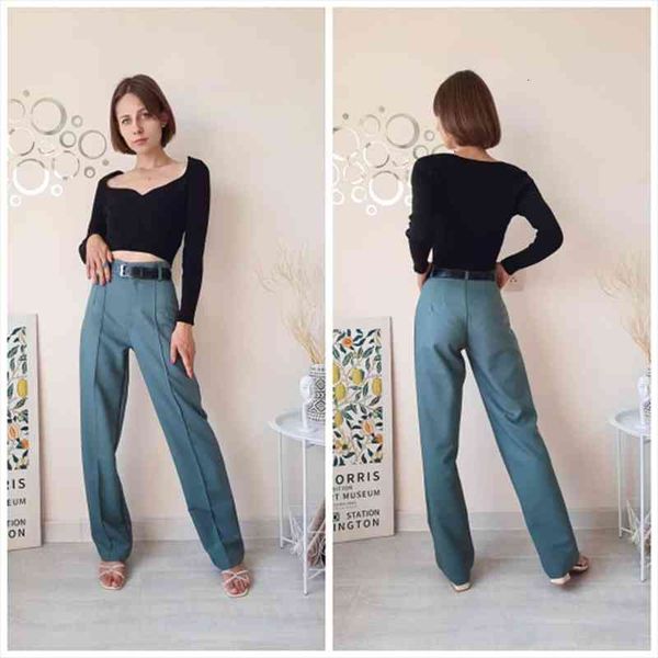 

summer vintage solid office women pant bottoms slim high waist casual chic straight trousers, Black;white