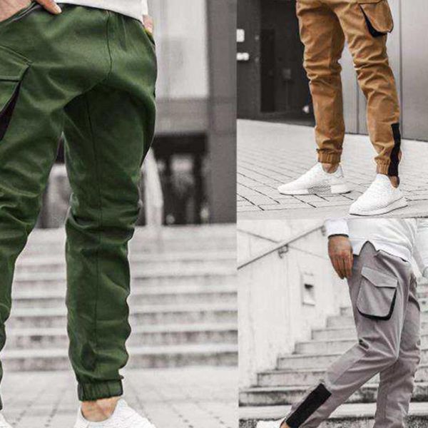 

men's side pocket cargo harem pants 2021 hip-hop casual men jogging trousers fashion street running, Black;blue