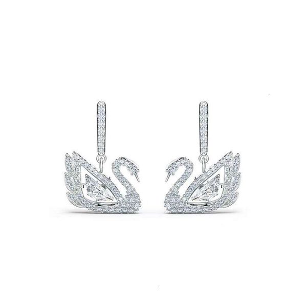 

schwarzenegger elements new platinum swan net red recommended simple and versatile female earrings, Golden;silver