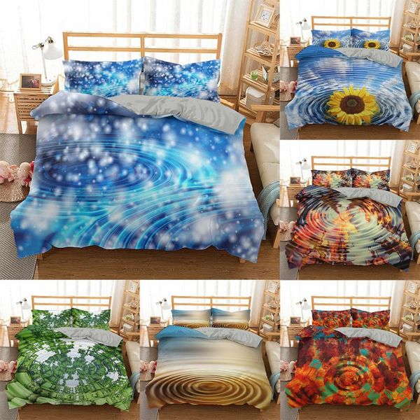 

bedding sets 3d water ripple set wave quilt/comforter soft duvet cover twin full  king size for teens nordic bed 150