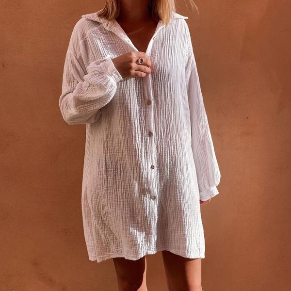 

casual dresses 2021 explosive autumn button lantern sleeve shirt dress, Black;gray