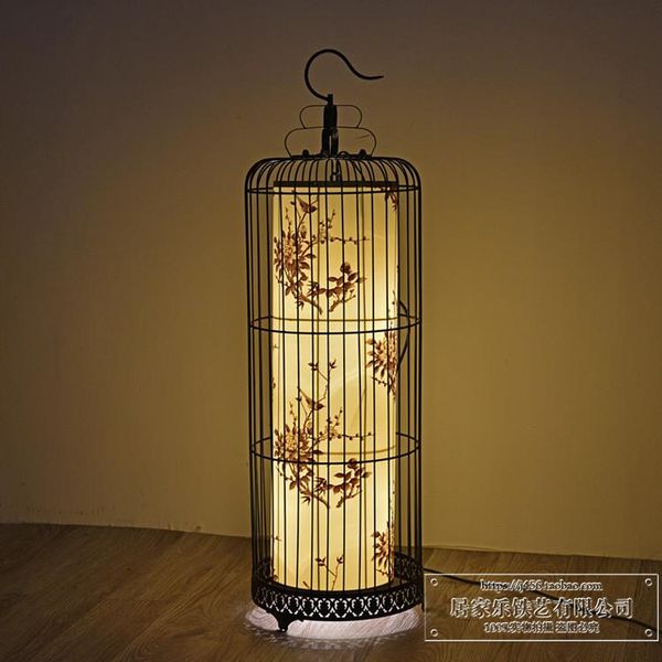 

floor lamps chinese style iron cage lamp hanging and creative personality bedroom restaurant american el light zh zs108