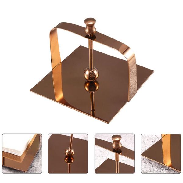 

tissue boxes & napkins 1pc holder napkin stand serviette organizer (rose gold)