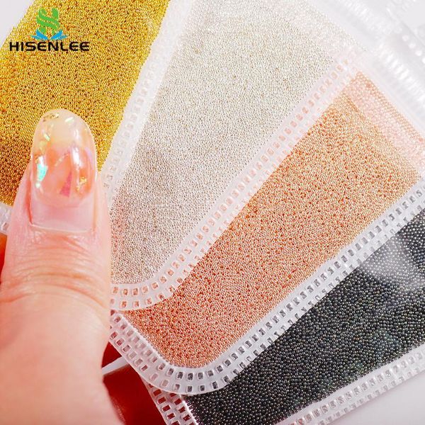 

10g mini caviar metal beads micro steel ball studs diamonds 0.6-2.0mm diy nail art decoration1, Silver;gold