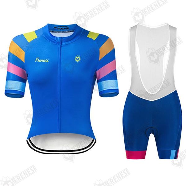 

frenesi short sleeve cycling jersey gel pad pants set women summer mtb pro riding running shirts maillot culotte sport racing sets, Black;blue