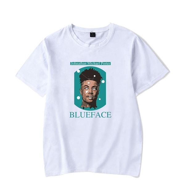 Cantante rapper di alta qualità Blueface T-shirt rosa Uomo Donna Estate Moda Casual T-shirt Hip Hop Stampa Blueface T-shirt corte 210242H