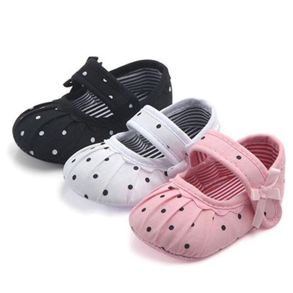 

first walkers born toddler infant baby girl lovely polka dots casual anti-slip shoes soft sole crib sneaker prewalker 0-18 months