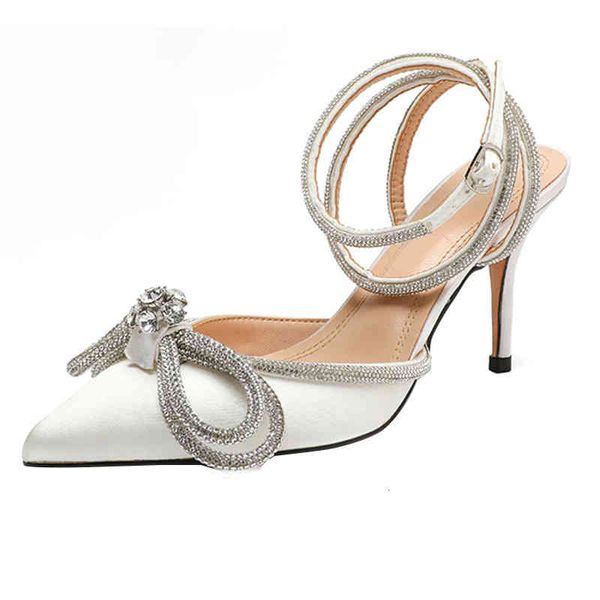 

dress shoes style glitter rhinestones silk women pumps crystal bowknot satin spring autumn lady high heels party prom 34-42 s8nj, Black